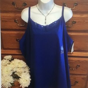 Royal Blue Lace Accent Tank By Catherine’s NWT